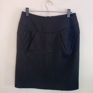ANTHROPOLOGIE Black Skirt with Nipped Hip Accents